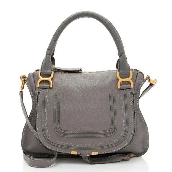 Chloé Marcie Satchel Medium Gray Leather - Picture 1 of 10